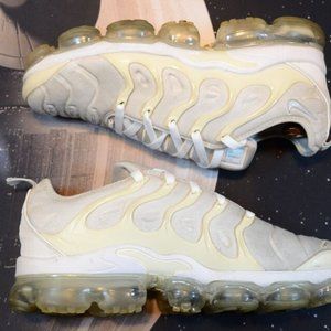 Nike Air Vapormax Plus 924453-100 White Pure Platinum‎ Grey Size 9.5 White Laces